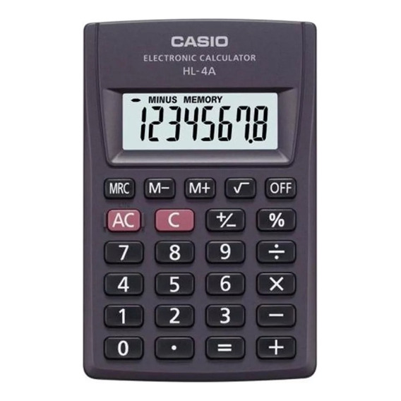 Calculadora Casio Hl-4a - Taggershop Color Negro