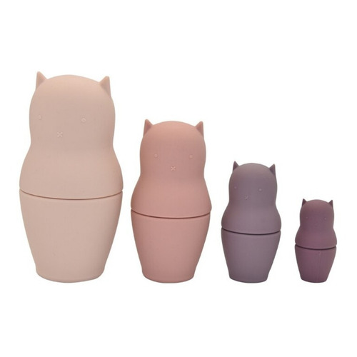 Matryoshka Papu Baby De Silicón Para Bebés Y Niños Pequeños Color Rosa