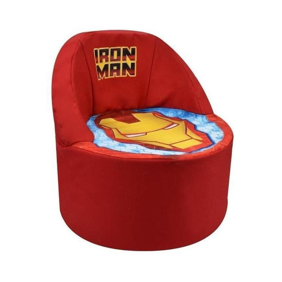 Sillon Infantil Redondo De Espuma Disney Color Iron Man