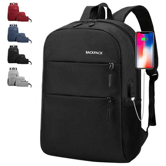 Set 3pzs, Estudiante Mochila, Impermeable Antirrobo ,con Puerto Usb, Adilier,ordenador Mochila,ab04,mochila Para Laptop,backpack,mochila Escolar