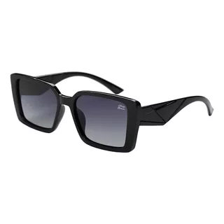 Óculos De Sol Feminino Polarizado Uv400 Quadrado Preto