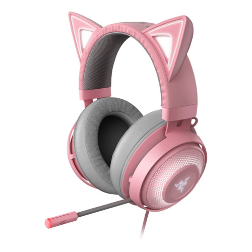 Audífonos over-ear Razer Kraken Kitty RZ04-02980, color rosa quartz.