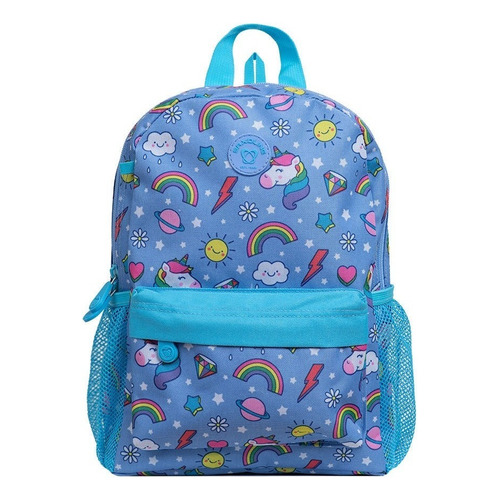 Mochila De Niños Playground Saxoline Color Turquesa Unicornio