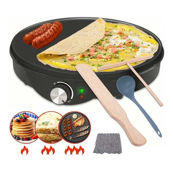 Crepera Eléctrica Nonstick+ Anti Adherente Ajustable 1000w