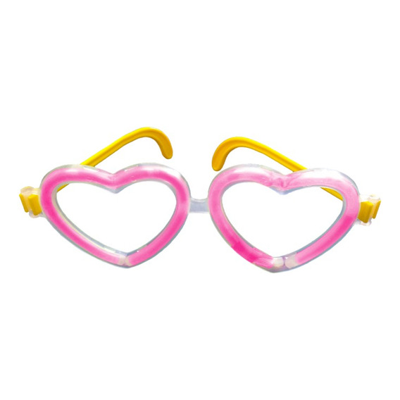 Gafas Desechables Para Fiestas * 8 Unidades, Neon Corazon