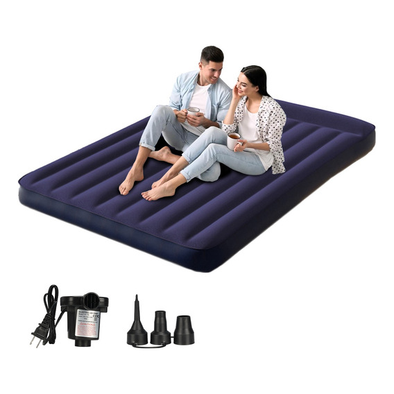 Colchón Inflable Matrimonial Cama Queen Con Bomba De Aire 