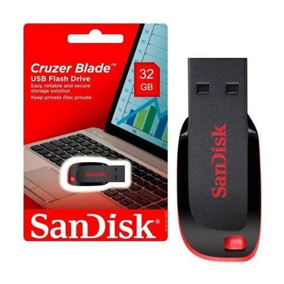 Pendrive SanDisk Cruzer Blade 32GB 2.0 negro y rojo