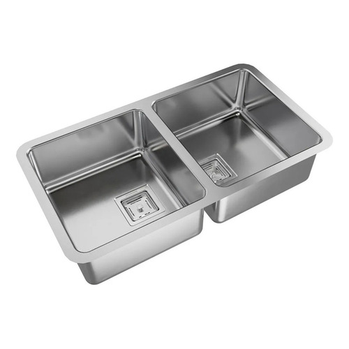 Pileta Bacha De Cocina Doble Johnson Quadra Q76 Acero Inox