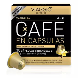 Café Cápsulas Aluminio Viaggio Espresso Vaniglia X10u