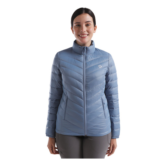 Chaqueta Pluma Eboni Stripe Mujer Azul Doite