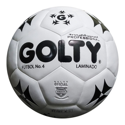 Balon Futbol Profesional Golty Tradicional Laminado No.4 Color Blanco