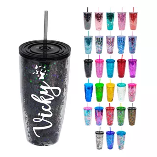 Vaso 800ml Personalizado Acrílico + Popote