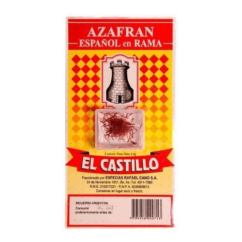 Azafran Español En Rama El Castillo 2 Sobres