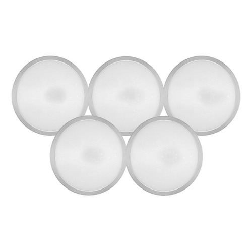 Kit De 5 Piezas Luminaria 18w Circular Empotrable Luz Cálida Color Blanco