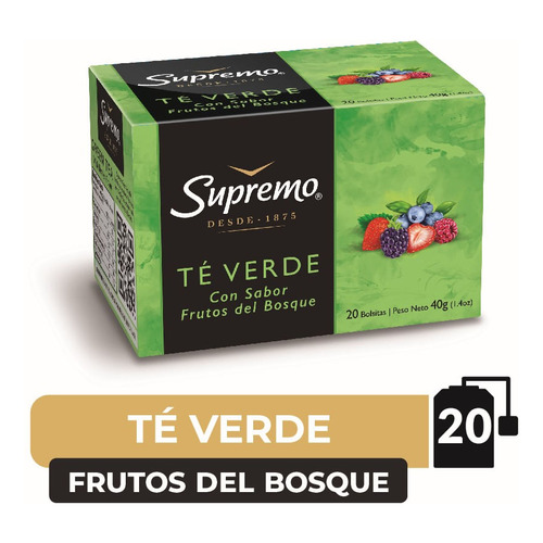 Te Supremo Verde Con Frutos Del Bosque 20 Uni