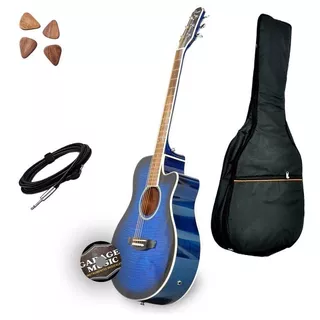 Guitarra Electro Acustica Parquer Gac109mcbl Funda Cable Pua