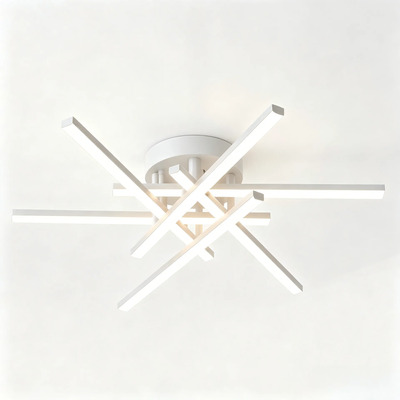 Plafon Moderno Fenix 6 Luces Led Cct Diseño Blanco 50w Blanco