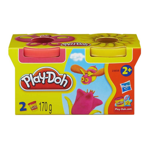 Play Doh Pack X 2 Latas De Masa Colores Clásicos Hasbro Color Rosa y Amarillo