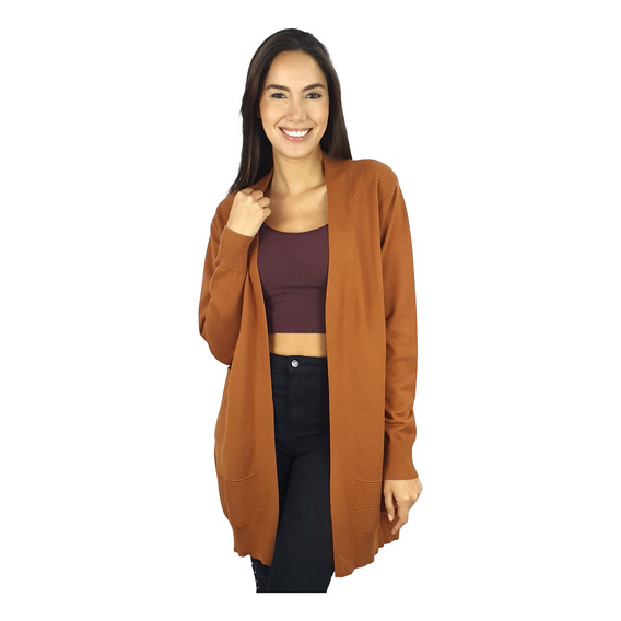 Ensable Mujer Cardigan Abierto Ligero Tejido Suave Casual 04