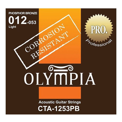 Set Cuerdas Para Guitarra Acustica Olympia Cta1253pb 012-053 Color Bronce