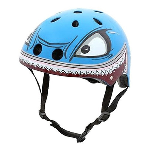 Casco Bicicleta Con Luz Hornit Infantil Shark Mediano Color Celeste Talla M