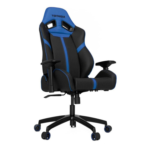 Silla de escritorio Vertagear SL5000 VG-SL5000 gamer ergonómica  negra y azul con tapizado de cuero sintético