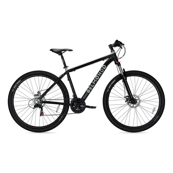 Mountain bike Belmondo Mtb 29 21v Suspensión con bloqueo frenos de disco mecánico cambios Shimano Tourney TZ510 color negro 19"