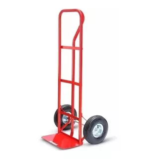 Carro Carrito De Carga 150kg Metálico Rojo Rueda Inflable 