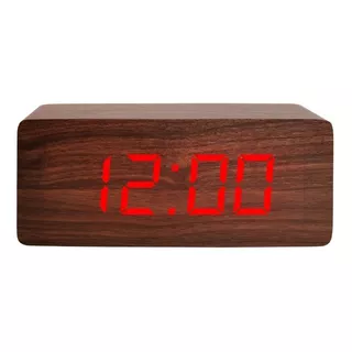 Reloj Despertador Extra Grande Led Digital (fecha/temp)  Color Chocolate Rojo