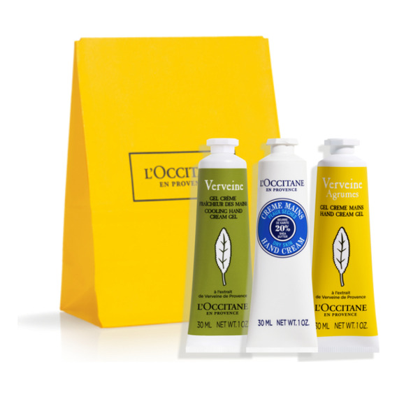  Loción hidratante/exfoliante/nutritivo/curativo para cuerpo L'Occitane Loção Hidratante Corporal Trío Crema de Manos Best Seller en lata de 60mL/322g neutro - pack x 4 unidades 