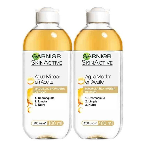2 Pack Agua Micelar En Aceite 400ml Garnier Skin Active