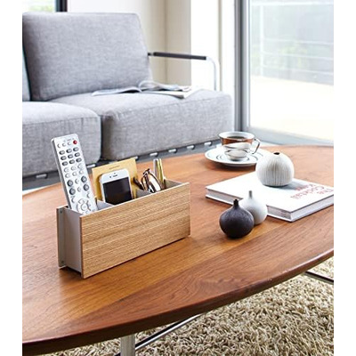 Yamazaki Caddy Home Desk Tv Portalápices | Acero + Madera | 