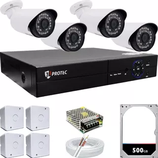 Kit 4 Câmeras Megapixel Dvr 8 Canais Ahd-m Hd 1tb