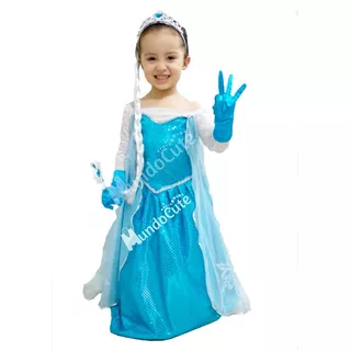 Disfraz Niña Elsa Frozen Completo Trenza Y Guantes Disfraces
