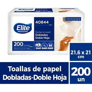 Elite Professional Excellence Doble Hoja Paquete De Toalla Interfoliada 200 Unidades