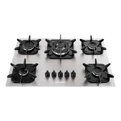 Cooktop 5 Bocas A Gás Mueller Mcg5bk Alumínio Bivolt no Mercado Livre com oferta e cupom de desconto