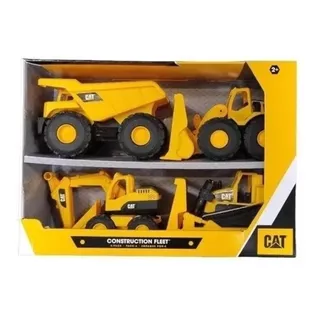 Paquete 4 Camiones Cat Construcción Fleet Caterpillar Color Naranja Claro Personaje Construction Fleet 4 Pack