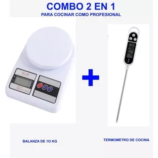 Combo 2 En 1   Balanza De 10 Kg Termometro Digital Cocina 