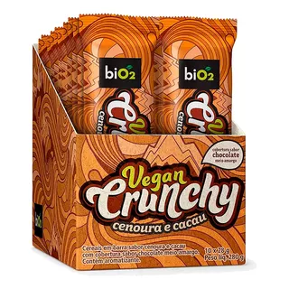 Vegan Crunchy Barra De Cereais Cenoura E Cacau 28g 10un Bio2