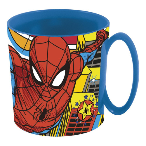 Taza Infantil Hombre Araña De Plastico Stor 390ml Color Azul Spiderman