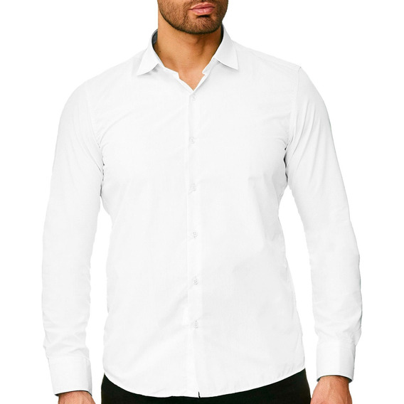 Camisa Slim Fit Strech Moda Casual Formal Hombre