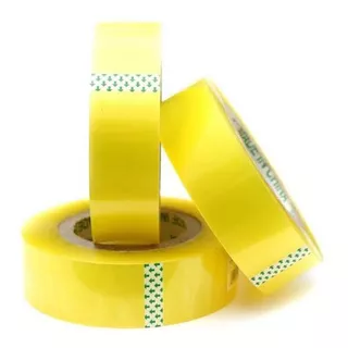 10 Rolos Fita Adesiva Durex Embalagem Rolo Transparente 500m Cor Amarelo