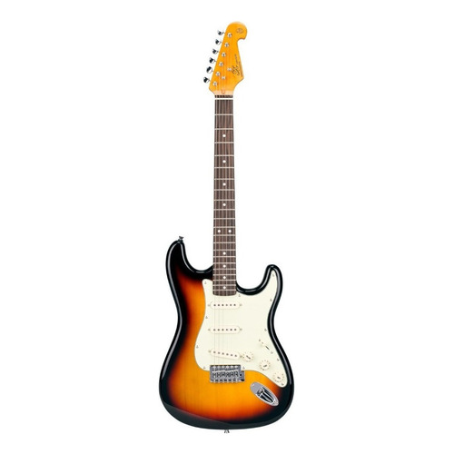 Guitarra eléctrica SX Vintage Series FST62 stratocaster de aliso 3-tone sunburst brillante con diapasón de palo de rosa