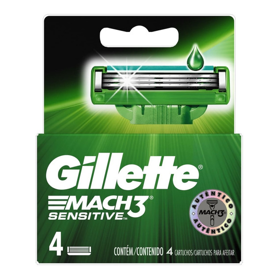 Cartuchos Para Máquina De Afeitar Gillette Mach3 Sensitive 4 Cartuchos