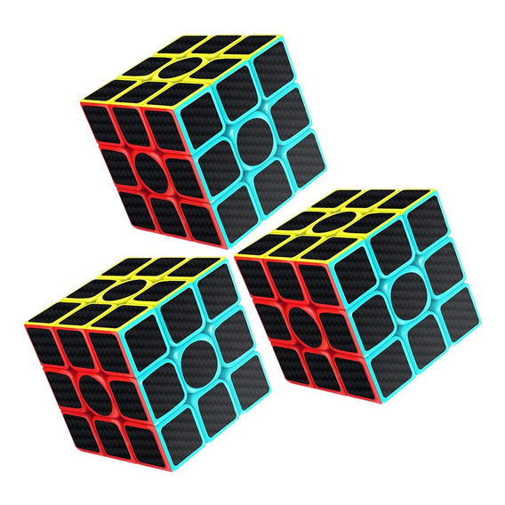 Paquete 3 Cubo Magico Rubik 3x3 Cobra Fibra Carbono