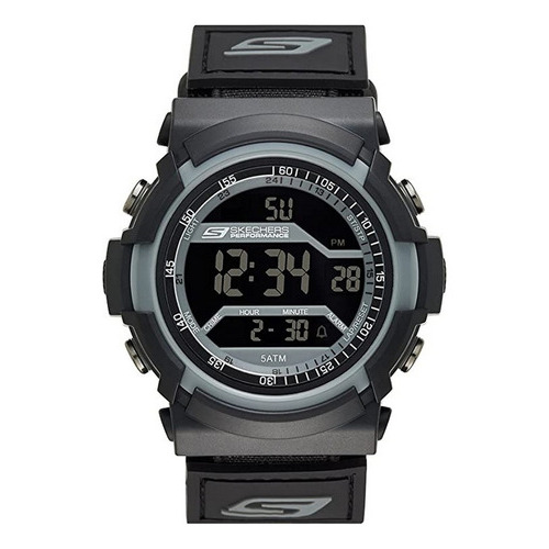 Skechers - Reloj Deportivo Sr1033 Para Hombre Color de la correa Negro