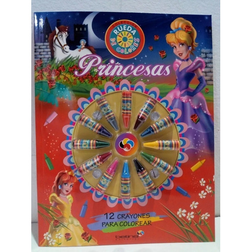 Princesas - Libro Infantil Para Pintar + 12 Crayones