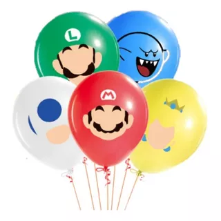 Bexiga Balao Super Mario Game Festa Infantil Kit Com 10