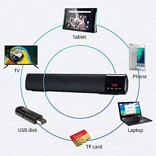 Barra de sonido para computadora Bluetooth 5.0 Estéreo envolvente  Supergraves Altavoces para PC para computadora portátil de escritorio TV