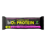Barra De Proteína Vegana Açaí, Banana E Pasta De Amendoim Cobertura Chocolate Meio Amargo Bio2 Protein Pacote 45g